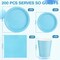 200Pcs Boy Baby Shower Party Supplies - Plates, Napkins, Cups (Baby Blue)